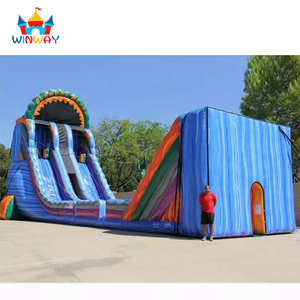 Tobogán de agua de doble carril comercial gigante de color personalizado con material de PVC, capacidad de 500kg para jugar y divertirse al aire libre - Product Image 3