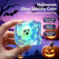 Jouet anti-stress lumineux en TPR en forme de cube de glace à la maltose, à rebond lent, pour Halloween, idéal pour les jeux de fête - Vente en gros