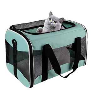 Bolsa de viaje para mascotas Portador extensible para perros Aprobado por la aerolínea Portador plegable para gatos Lateral suave extra espacioso - Product Image 1