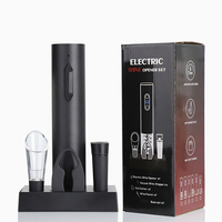 Tire-bouchon électrique avec piles, coupe-capsule, ouvre-bouteille, ensemble de tire-bouchon électrique USB rechargeable avec verseur et bouchon