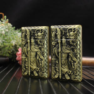 DK6608 لانج شنغ قوان جونج الإغاثة ولاعة تدفق مستقيم تصميم حديث معدن غاز مقاوم للرياح لهدايا الأعمال بالجملة - Product Image 4