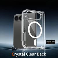 Étui magnétique transparent de luxe pour iPhone 18 Fold, coque de téléphone magnétique antichoc, dos rigide transparent en PC, vente en gros d'étuis pour mobiles