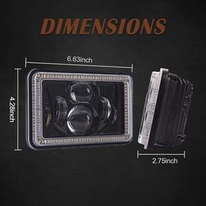 Système d'éclairage automatique 4x6 Phare de voiture pour Kenworth Feux à LED Phare avec DRL et clignotant ambre pour Peterbilt 379 - Product Image 4