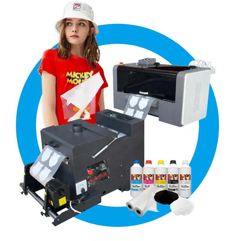 A3 잉크젯 프린터 DTF 30cm XP600 인쇄 헤드 세트 열전달 티셔츠 섬유 인쇄 기계 디지털 DTF 프린터