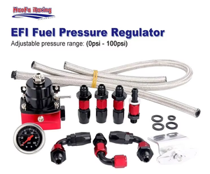 Régulateur de pression de carburant EFI universel noir et rouge Fpr AN6 pour <span class=keywords><strong>7MGTE</strong></span> MKIII avec raccords de tuyauterie - Product Image 1