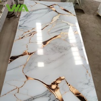 Panneaux muraux en PVC de qualité export, panneaux muraux en marbre, panneaux muraux en PVC 3D imprimés UV, imperméables pour le marché mondial domestique