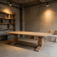 Table à manger rectangulaire moderne en chêne massif, design traditionnel à chevrons, mobilier durable pour la maison, location pour mariage, salle à manger