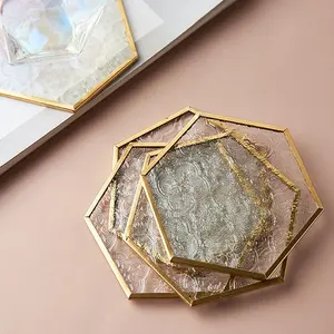 Conjunto de montanha hexagonal, conjunto de vidro espelhado quadrado com subolação de vidro