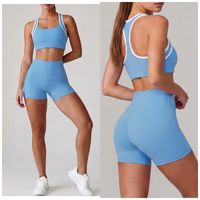 Ensemble de yoga réversible pour femme, couleur unie, séchage rapide, extensible dans quatre directions, respirant, antibactérien, short de sport décontracté pour la course à pied