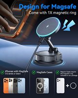 Chargeur de voiture sans fil OEM avec logo personnalisé, base magnétique à ventouse 15W, emballage personnalisé à marque privée pour votre entreprise