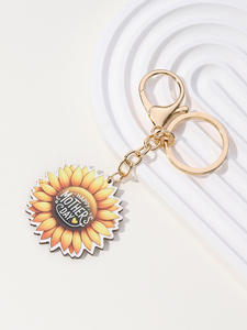 Portachiavi in Legno Rosa MAMA Super MOM per la Festa della Mamma, Design con Girasole e Casa, Confezione Regalo, Miglior Regalo per la Mamma - Product Image 3