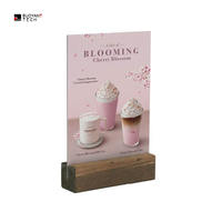 Support de table d'affichage en forme de L acrylique pour restaurants et magasins Support de panneau de menu transparent
