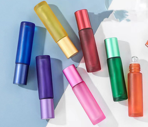 High Quality 10ml Portable Sample Packaging <b>Empty</b> Matte -Shaped <b>Glass</b> Screw Cap Bead <b>Bottle</b> Essential Oil Solution Sealed - Product Image 4