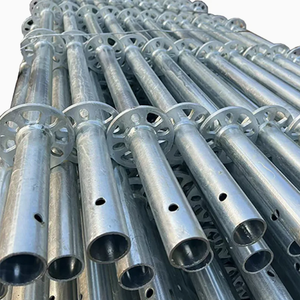 Vente directe usine : Échafaudage Ringlock fixe robuste et polyvalent en argent pour une construction sécurisée dans les immeubles de bureaux et les hôpitaux - Product Image 4