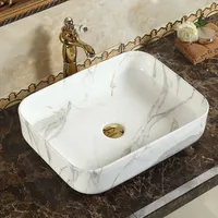 이탈리아 Carrara 자연적인 돌 예술 세면기 세라믹, 세라믹 목욕탕 배 수채 백색 대리석 목욕탕 세면기
