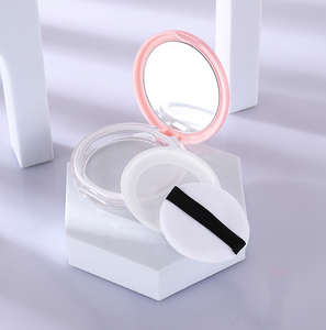 Xinrunjin personalizado 5G espejo ultrafino conveniente caja de polvo vacía malla elástica Mini cinturón botellas de vidrio de felpa polvo suelto - Product Image 3