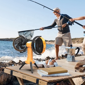 F7300 Portable 8000MAh Rechargeable Dual <b>Heads</b> Cordless Fishing Tent Hanging <b>Fan</b> Camping <b>Fan</b> Outdoor Oscillating Ceiling <b>Fan</b> - Product Image 6