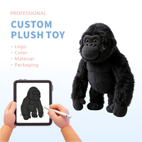 Peluche Gorille Debout Douce Rembourrée en Coton PP, Conception Animale Mignonne, Personnalisée par l'Usine OEM, Idéale pour les Fêtes Unisexe