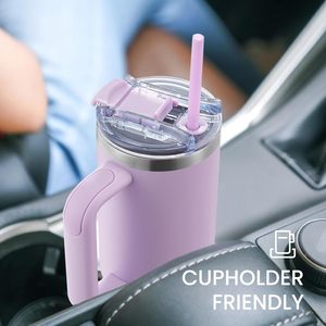 Wholesale Custom Reusable Stainless Steel Insulated Vacuum <b>Mug</b> Travel 40oz Tumbler Handle Straw Camping 24-36 Hours <b>Thermal</b> - Product Image 4