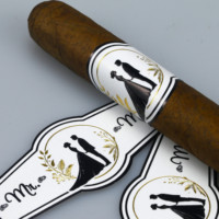 Étiquettes d'emballage de cigares de mariage personnalisées avec estampage à chaud adhésif avec logo et design privés