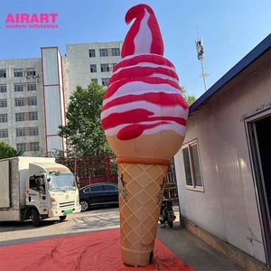 Muñeco Inflable de Helado para la Entrada de una Heladería, Atrae Clientes - Globo Publicitario Inflable Bailarín, Bailarín Aéreo de Helado - Product Image 6