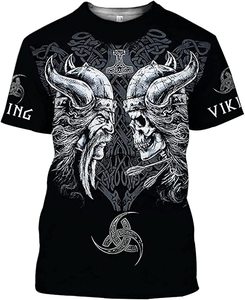 Nordic <strong>Viking</strong> 3d Printed Pattern T-shirt Men's Crewneck Short Sleeve Breathable Shirt Printed on Demand Low-cost Wholesale Tees - Product Image 1