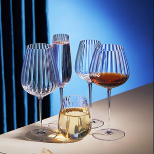 Calice da Vino Vintage di Lusso in Cristallo, Coppa Flûte da Champagne a Costine, <span class=keywords><strong>Bicchiere</strong></span> da Borgogna e Bordeaux - Product Image 2