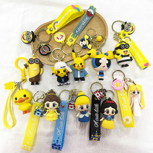 Personnalisé 2D 3D PVC Porte-clés avec Bracelet Anneau Anime Puff Porte-clés en caoutchouc pour Cadeau Cartable Pendentif - Product Image 2