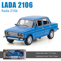Escala 1:24 Lada 2106 Diecast aleación coche de juguete sonido luz Pullback modelo con adorno decorativo Coche Modelo coche de juguete