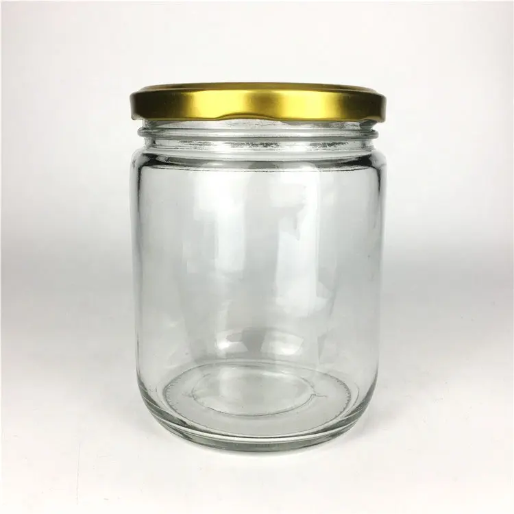500ml Lege helder glas voedsel pot voor jam honing pickles met 82mm cap