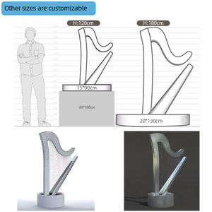 Fontaine d'eau décorative de <span class=keywords><strong>jardin</strong></span> extérieure en acier inoxydable de haute qualité, personnalisée, en forme de harpe rectangulaire - Product Image 5