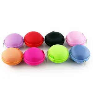 Earphone Carrying Case Round Shape Carrying Hard EVA Case Storage Bag for Earbuds Earphone Headset 2022 makeup travel bag