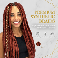 Extension Capillaire Tressée Fujia Africaine Couleur Pure 165g 82 Pouces en Fibre Synthétique Ultra Expression Résistante à la Chaleur