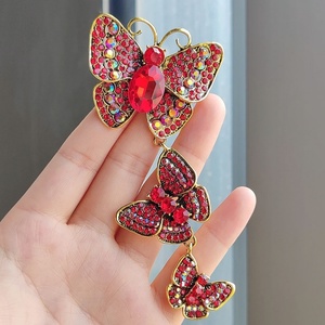 Broche de Mariposa de Lujo de Diseño Exclusivo con Zirconia y Baño de Oro, Engaste de Bisel para Mujer, Moda Vintage, Fiesta, Compromiso, Aleación - Product Image 3