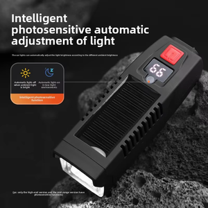 Lampe de vélo solaire rechargeable par USB, photosensible, étanche, avec haut-parleur et klaxon, <span class=keywords><strong>pour</strong></span> VTT et utilisation en extérieur - Product Image 5
