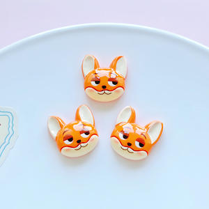 Abalorios de resina de conejo y zorro de dibujos animados - Accesorios DIY de base plana para el cabello, fundas de teléfono y <span class=keywords><strong>Crocs</strong></span>, venta al por mayor de artículos de manualidades con temática animal - Product Image 6