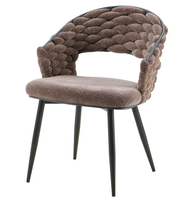 Chaise de salle à manger en tissu au design moderne en rose brun noir-Mobilier de bureau à domicile en métal pour cuisine hôtel restaurant appartement