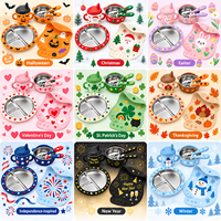 Ensemble d'alimentation pour bébé personnalisé OEM avec plusieurs motifs de fêtes et emballage en boîte cadeau pour la vente en gros