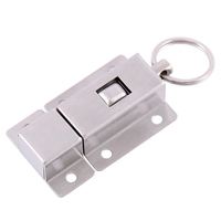 Loquet de porte à ressort en acier inoxydable 58X37mm Bouton de verrouillage coulissant Verrou de barillet Verrou de porte pratique de haute qualité