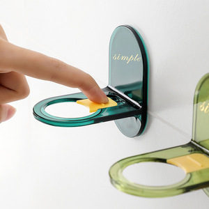 Simple Wall Mount Shower Gel Holder Oval Plastic Self Drain Soap Dish For Bathroom Storage Rack - Product Image 1