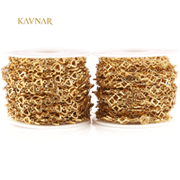 KAVNAR En gros Chaîne en acier inoxydable plaqué or 18 carats avec maillons ouverts en forme de trèfle et de cœur, composants de bijoux DIY pour colliers