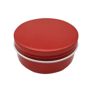 Cosmetic Cream Packaging Container Metal Can 2oz 60ml 60g Red Colorful Aluminum Jar Empty Small Round Tin Box