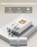 GOODaaa Pack de 3 batteries externes portables ultra-minces 10000 mAh avec ports USB-C (sorties/entrées) et protection intégrée contre les courts-circuits