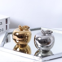 Figurine Pomme en Céramique Neo, Ornement Décoratif Créatif, Design Moderne et Simple, 10,5 cm, pour Maison, Bureau, Table, Fête, Festival, Vente en Gros