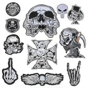 Exquisite Skull Handmade Embroidery Twill Iron On Patch Skull Patch