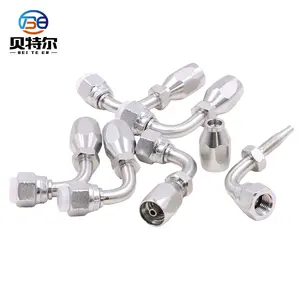 Thép SAE 37 độ bùng jic jic xoay Nut 90 độ cong ống khuỷu tay phụ kiện thủy lực