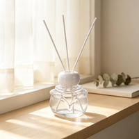 Bouteille d'arôme ronde vide personnalisée de 120 ml, bouteilles en verre transparentes pour diffuseur avec bouchon à vis