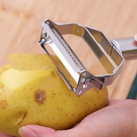 RVS dubbelzijdige handmatige rasp multifunctioneel 2-in-1 veilige groenteschiller voor gebruik in de keuken