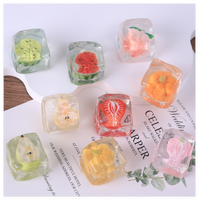 Jouets alimentaires 3D en résine mignons de dessin animé pour enfants, en forme de fruits (pastèque, pêche, citrouille, poire, cerise, fraise rose), pour jeu de cuisine DIY