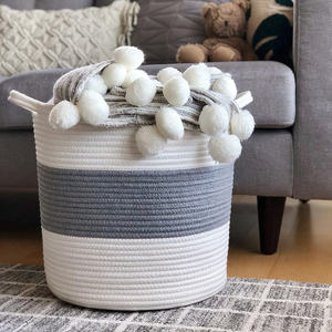 handmade fashion coil weaving cotton <b>rope</b> decorative storage cotton <b>rope</b> coil basket - Product Image 4